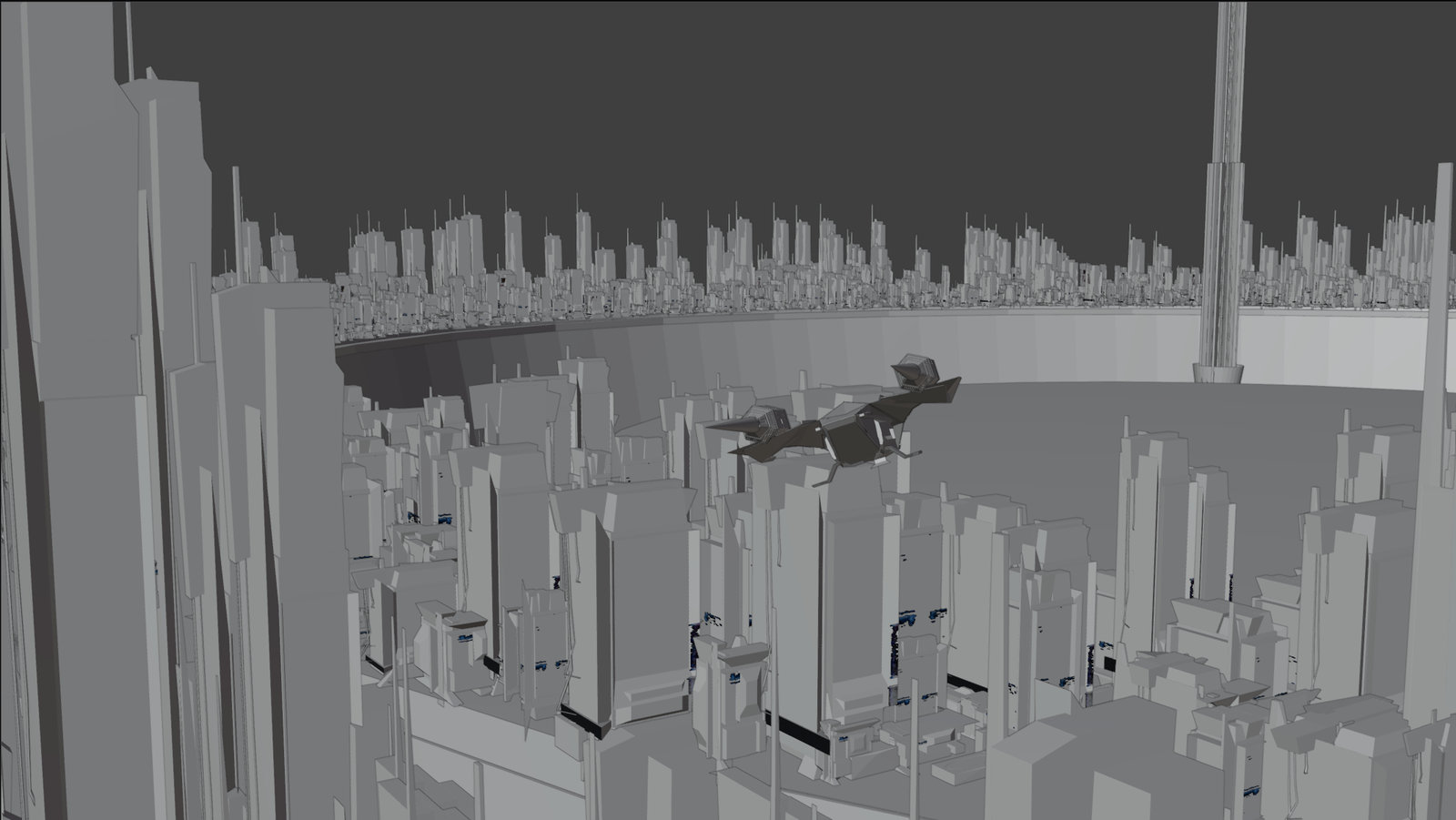 Blockout of the ruined city
