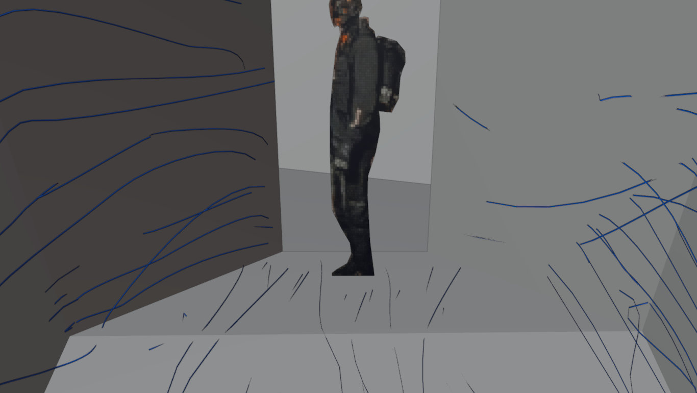 Character placed in the greybox environment