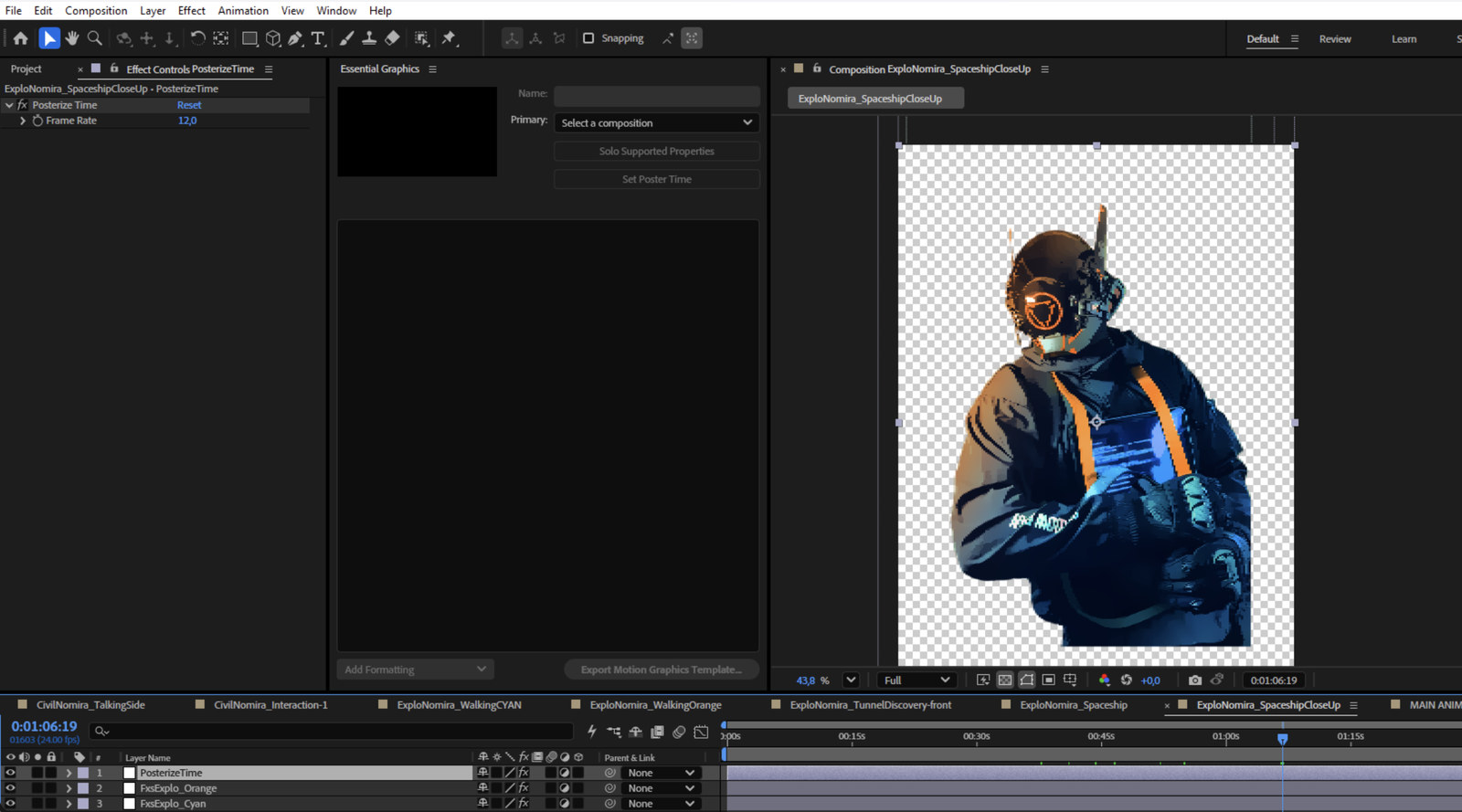 Keying the filmed takes in software